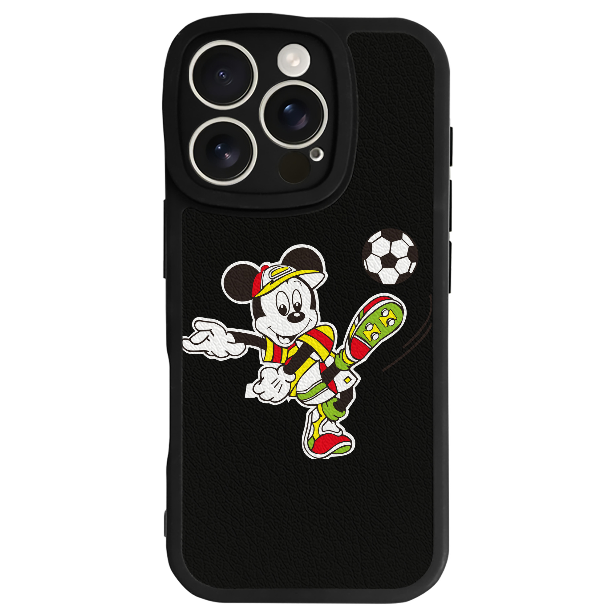 （画像用） ミッキーマウス Mickey Mouse 【iPhone 16シリーズ対応】シリコンスマホケース（レザー調） 材質：シリコン